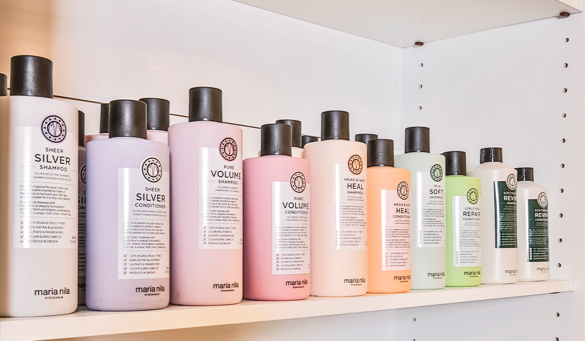 We use Maria Nila products from Sweden for healthy hair and beautiful results.