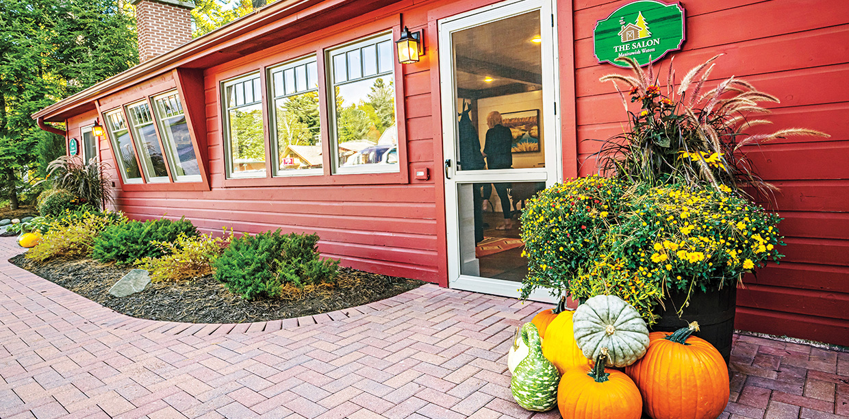 Upscale hair salon in a cozy Northwoods atmosphere.